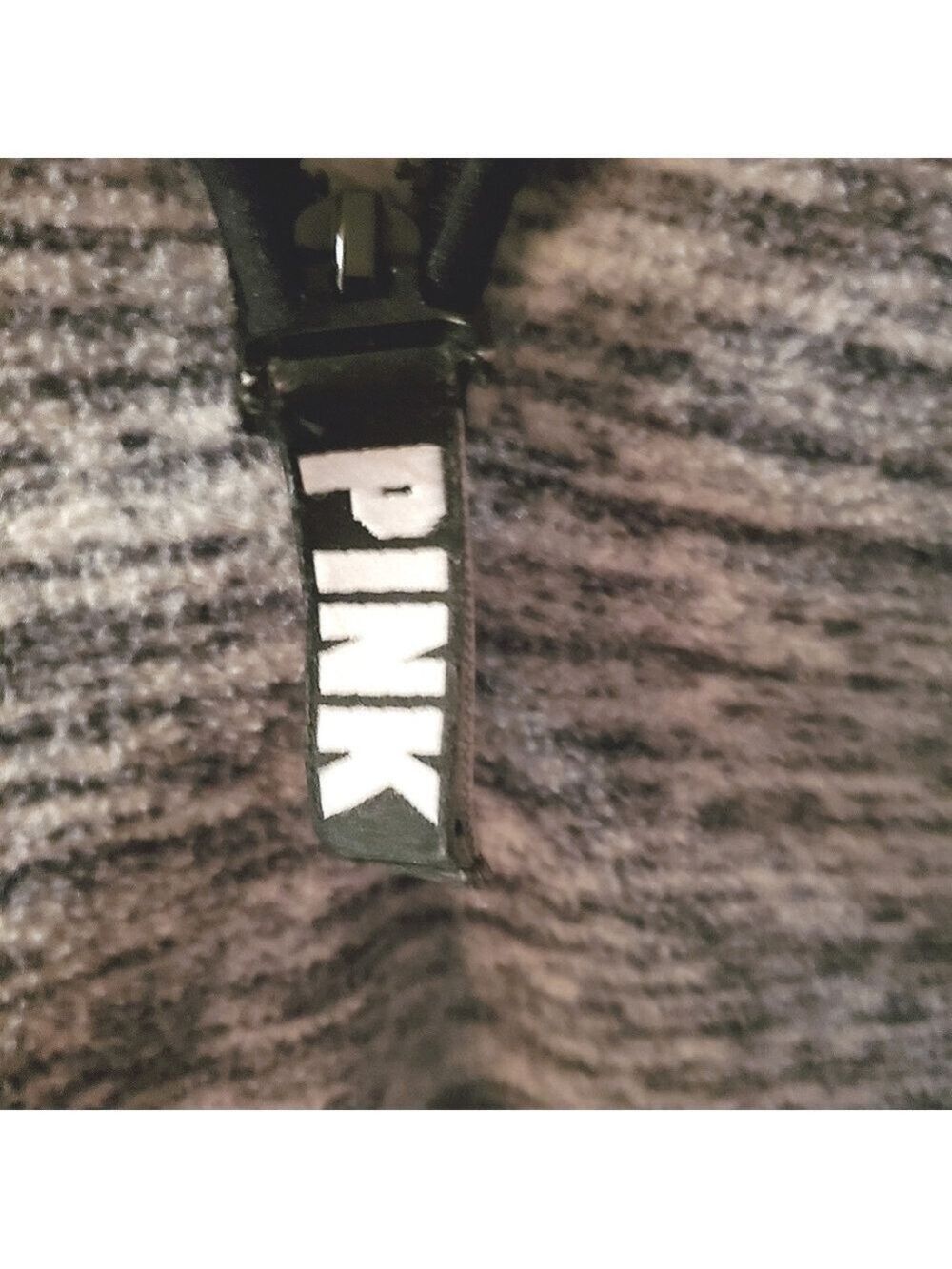 PINK Victoria's Secret Y2K Cropped Sweatshirt Half Zip Heathered Gray XSmall - Picture 4 of 8